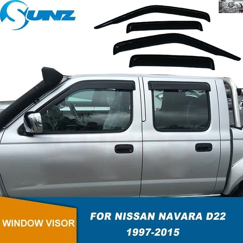 日産ナバラ D22 1997-2015 サイドウィンドウディフレクター ウェザーシールド ドアバイザー ウィンドサンレインガード サイドウィンドウウ