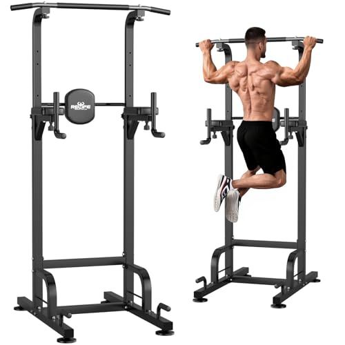 RELIFE Rebuild Your Life 懸垂マシン 懸垂バー ぶらさがり健康器 筋トレ器具 耐荷重180kg チンニングスタンド 筋トレグッズ ディップス 高さ9段階 自重 トレーニング器具 自宅Ju 9e60483e