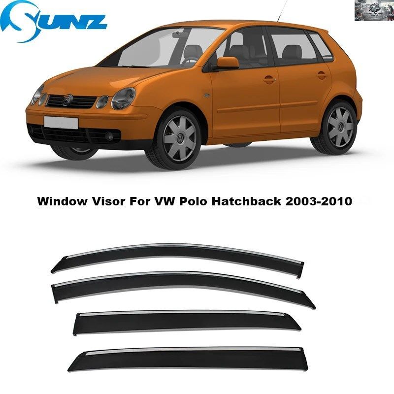 ウィンドウバイザー VW ポロ ハッチバック MK4 2003 - 10 ウェザー ウィンドシールド サン レイン デフレクター ガード