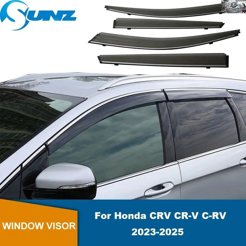 車のサイドウィンドウウィンドディフレクターベントバイザーエクステリアサンウィンドレインシールドホンダCR-V CR-V C-RV 2023 - 25