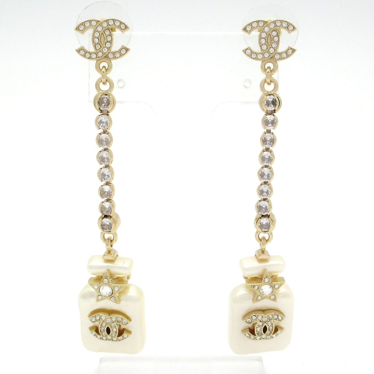CHANEL(シャネル) ピアス ゴールド×白 パフュームボトル/スター