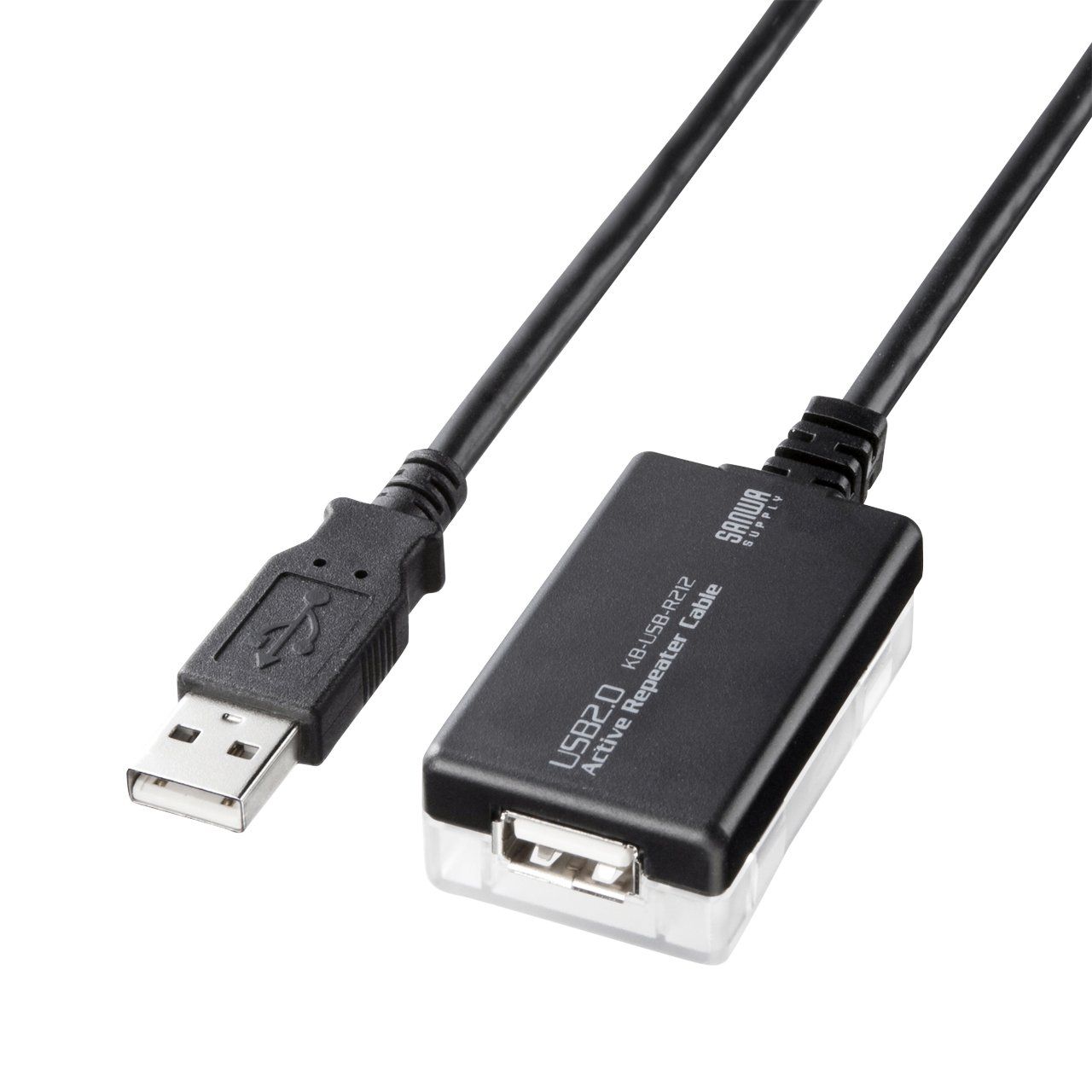 サンワサプライ 12m延長USB2.0アクティブリピーターケーブル Aオス-Aメス KB-USB-R212 [単品] [12m]