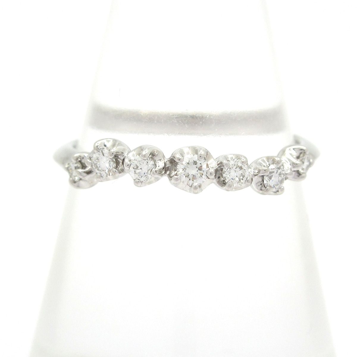 STAR JEWELRY(スタージュエリー) リング美品 - K18WG×ダイヤモンド 7Pダイヤ/ダイヤ0.13カラット