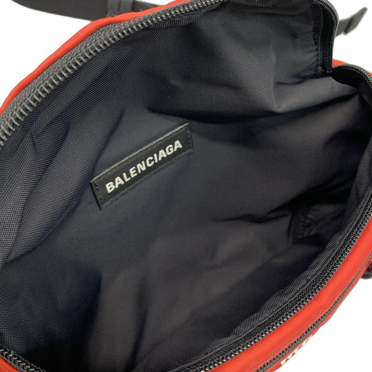 BALENCIAGA(バレンシアガ) ウエストポーチ - 539522 レッド×白 刺繍