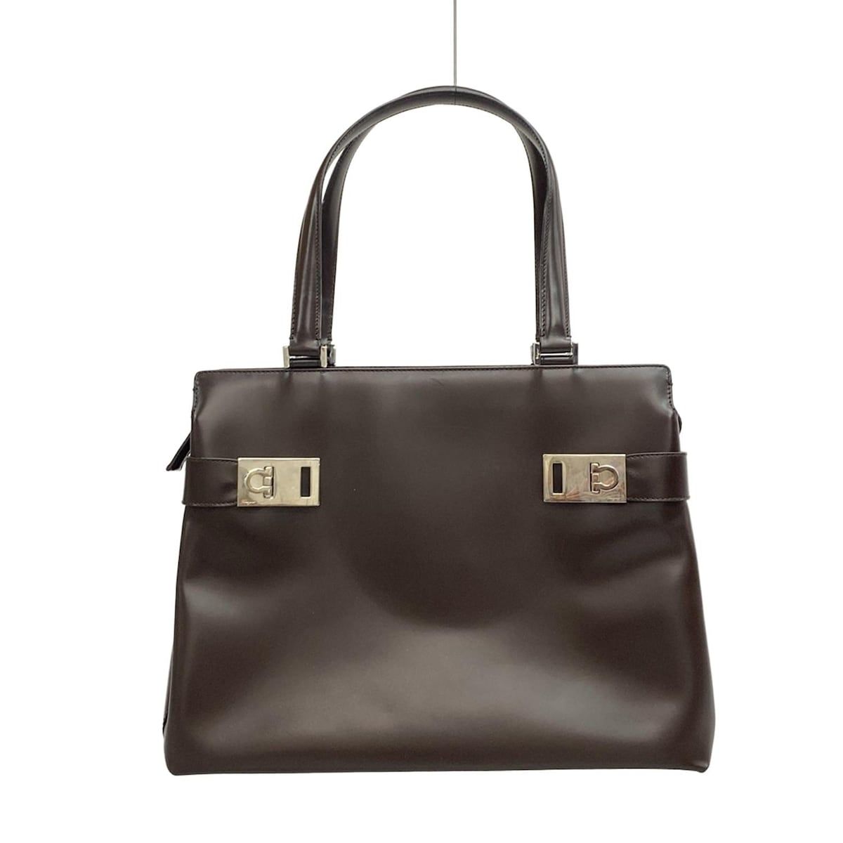 FERRAGAMO/SalvatoreFerragamo(サルバトーレフェラガモ) ハンドバッグ ガンチーニ DY-210166 ダークブラウン レザー