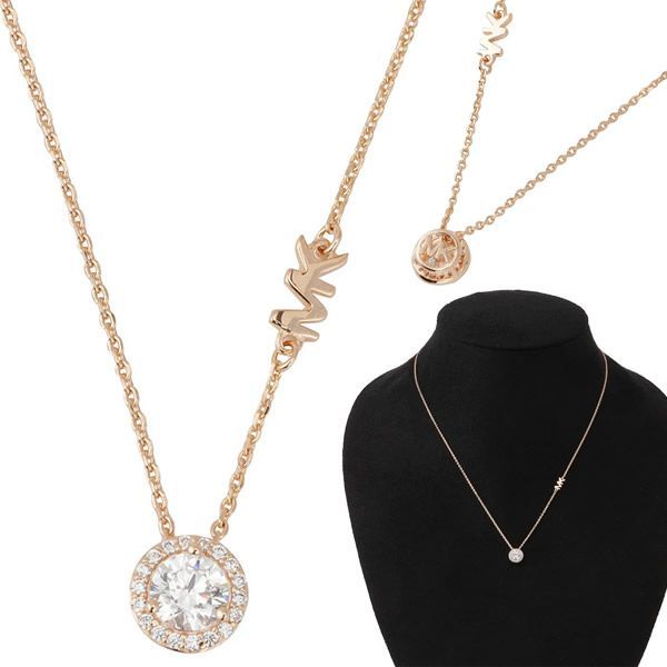 MICHAEL KORS ネックレス MKC1208AN791 MKロゴ パヴェ PAVE HALO
