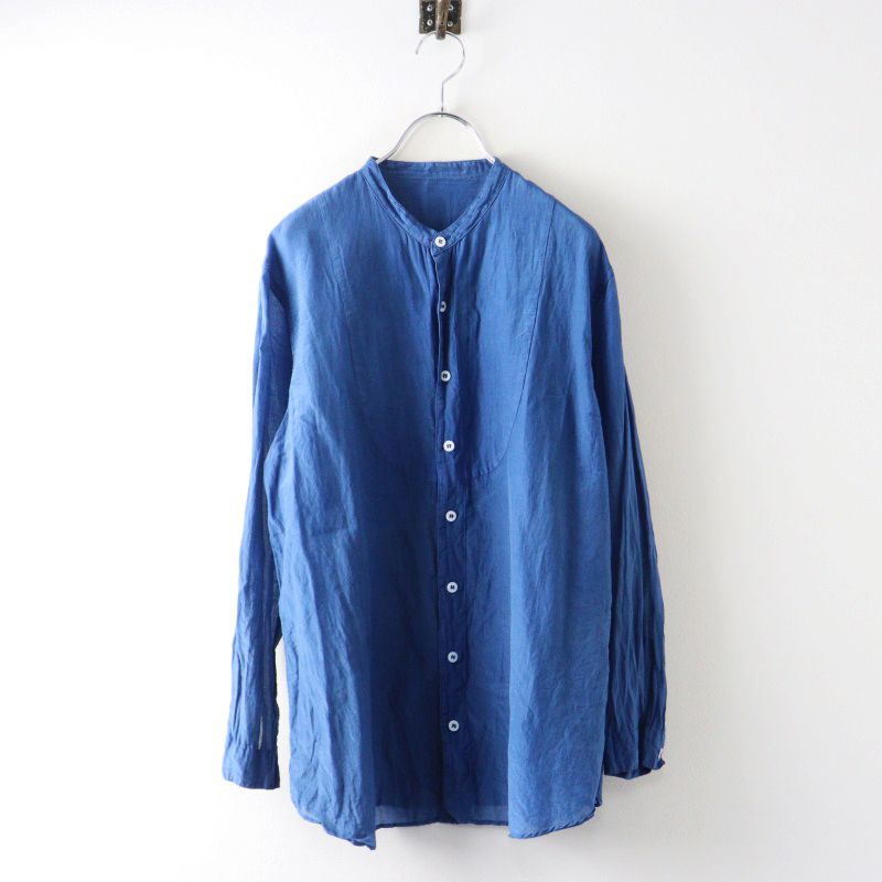宝島染工 TAKARAJIMA SENKOU 定番-シルクコットンシャツINDIGO ｜ブルー インディゴ 長袖 ブラウス【2400015000596】