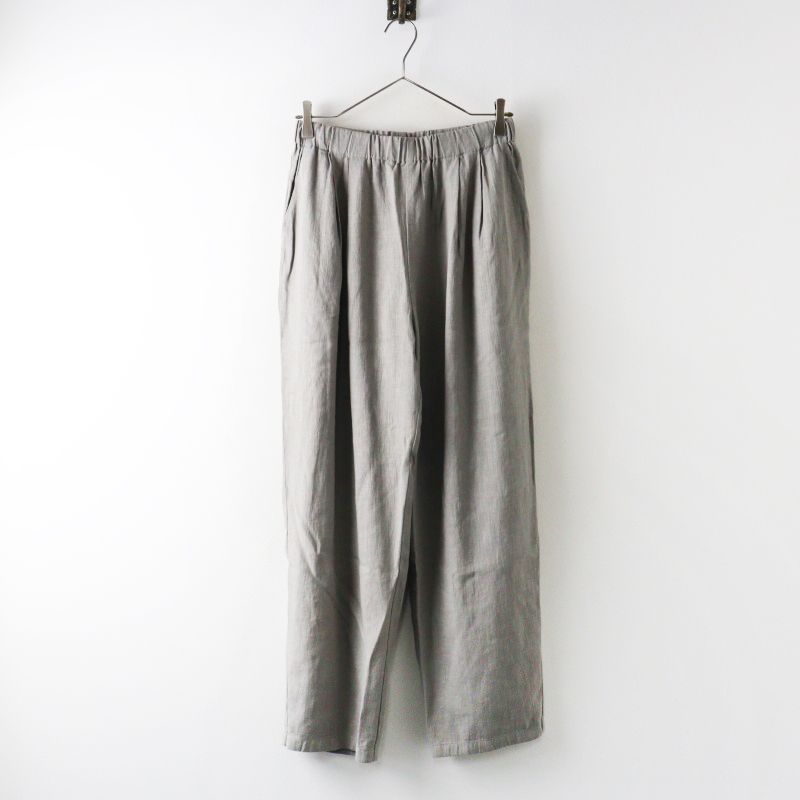 2025SS エヴァムエヴァ evam eva Water linen wide pants ウォーターリネンワイドパンツ M｜ライトグレー 【2400015000770】