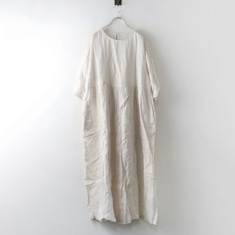 2023SS ネストローブ nest Robe リネン ラインマークレースギャザー