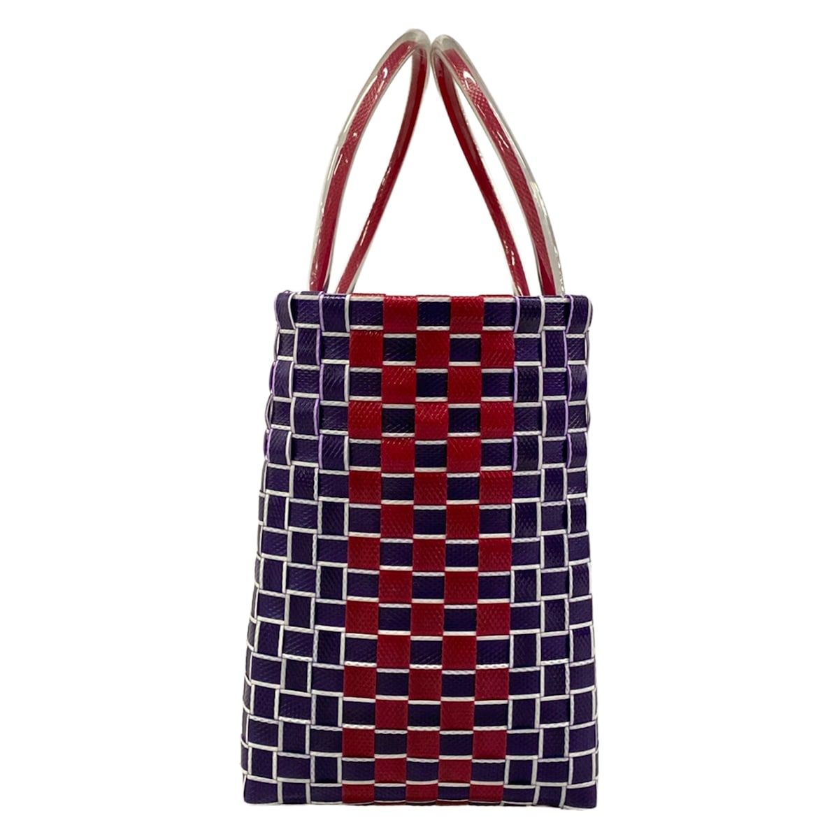 MARNI(マルニ) トートバッグ美品 ピクニックバッグ ボルドー×ネイビー 