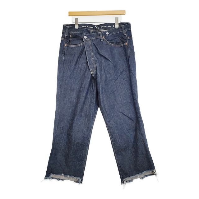 45R/45rpm ライ麦デニムのクロスオーバーパンツ 34サイズ カットオフ デニムパンツ ネイビー ユニセックス フォーティーファイブアールピーエム【中古】6-0523G∞