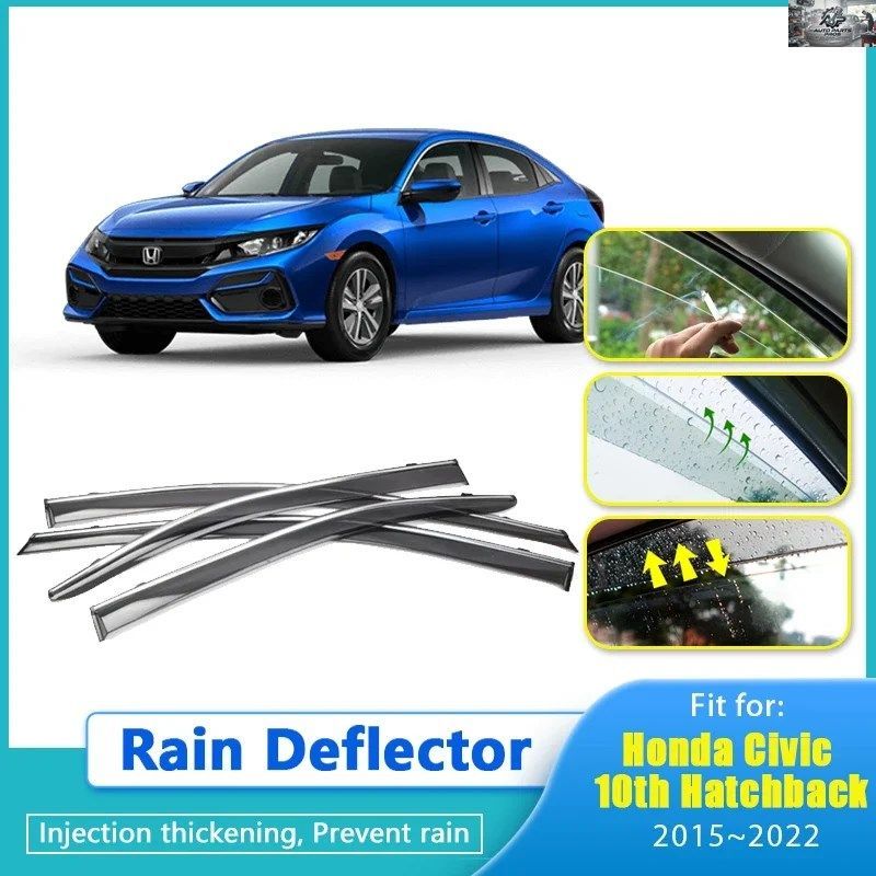 レインディフレクター ホンダ シビック 10代目 ハッチバック FC FK 2015 2016~2021 車用ウィンドウバイザーカバーガード アンチレイン レイ