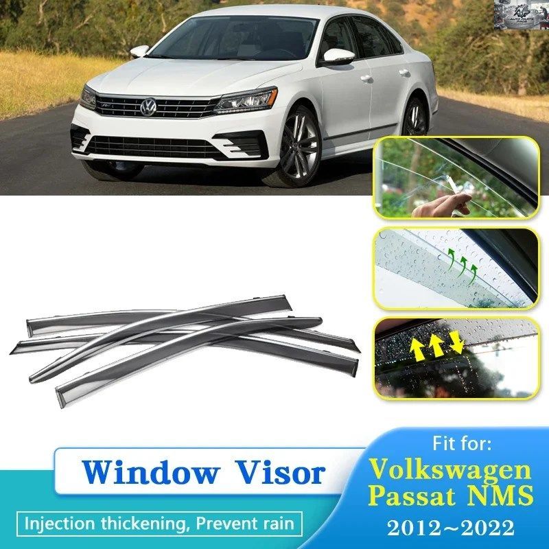 レインディフレクター フォルクスワーゲン VW パサート NMS 2012~2022 カーウィンドウバイザーカバーガード アンチレイン チュベント ウィ