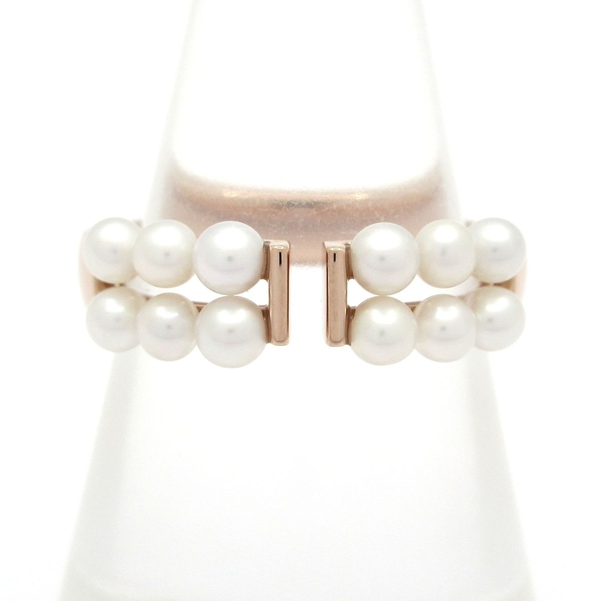 田崎真珠/TASAKI(タサキシンジュ) リング美品 プチパール リング K18PG×パール SAKURAゴールド/12Pパール/淡水真珠