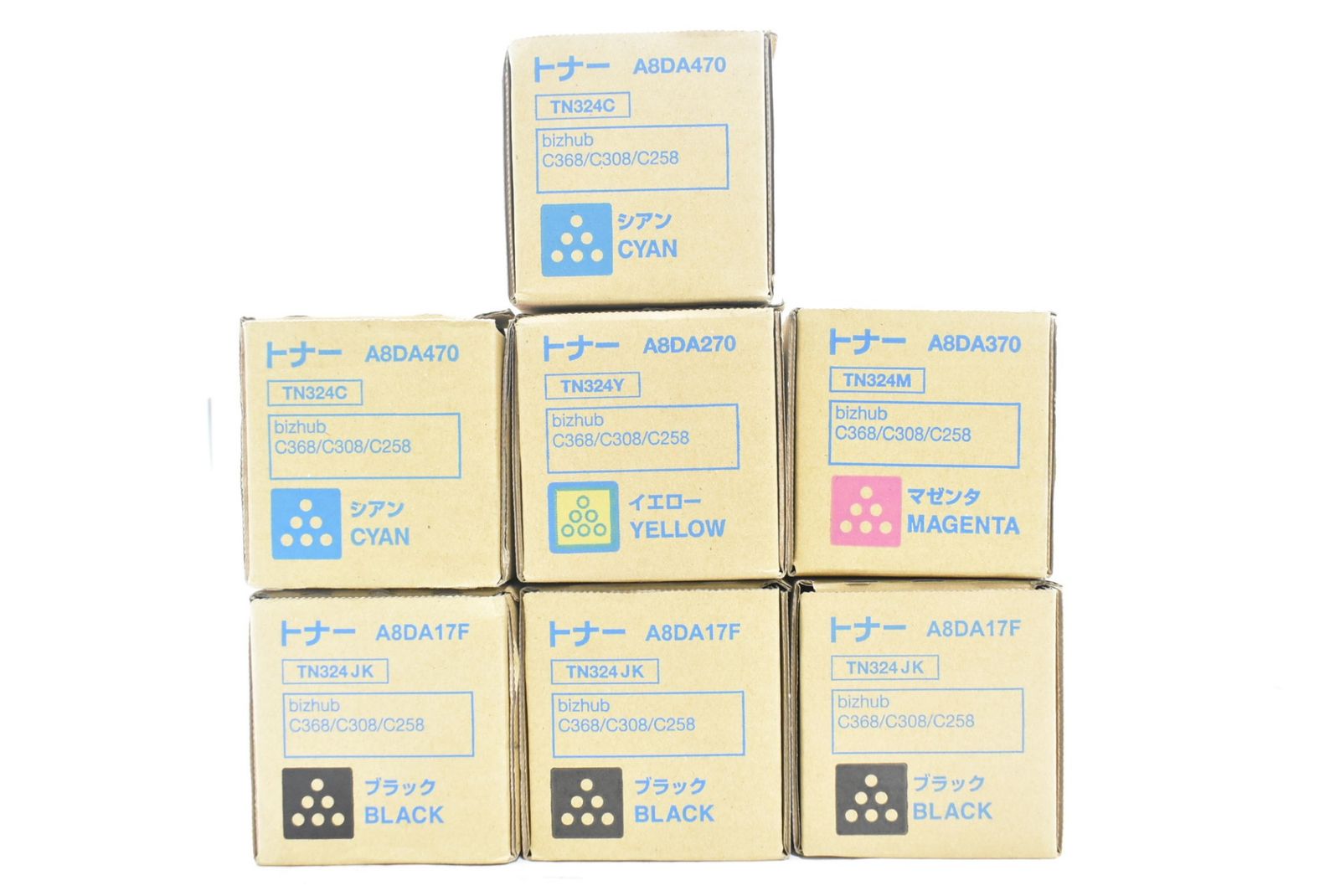 未使用 コニカミノルタ 純正 トナー TN324 4色7本（シアン・マゼンタ・イエロー・ブラック） KONICA MINOLTA ITTFUD99MEFI-D-N24-byebye