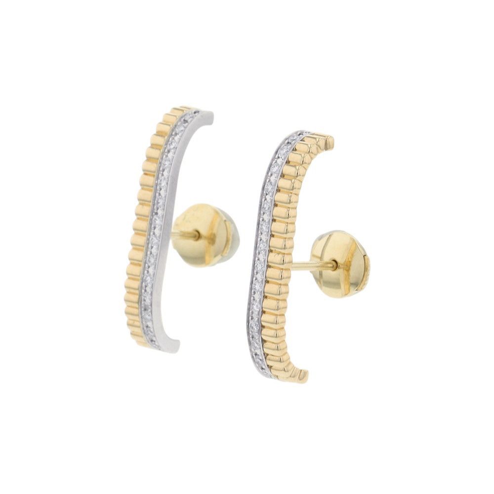 ブシュロン ピアス キャトル ラディアント スタッズイヤリング ダイヤモンド 32P 計約0.26ct K18YG/K18WG JCO01715
