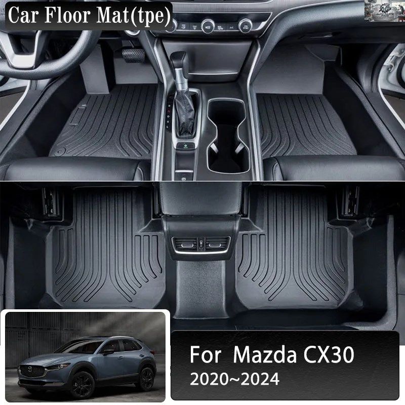 マツダ CX-30 CX 30 CX30 DM 2020 - 24 レザー フット カーペット TPE パッド TPE 左ハンドル ラグ