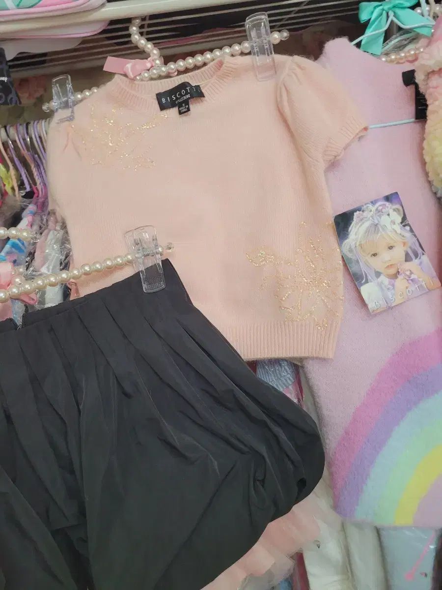 ビスコット コレクション ピンク 半袖 ニット