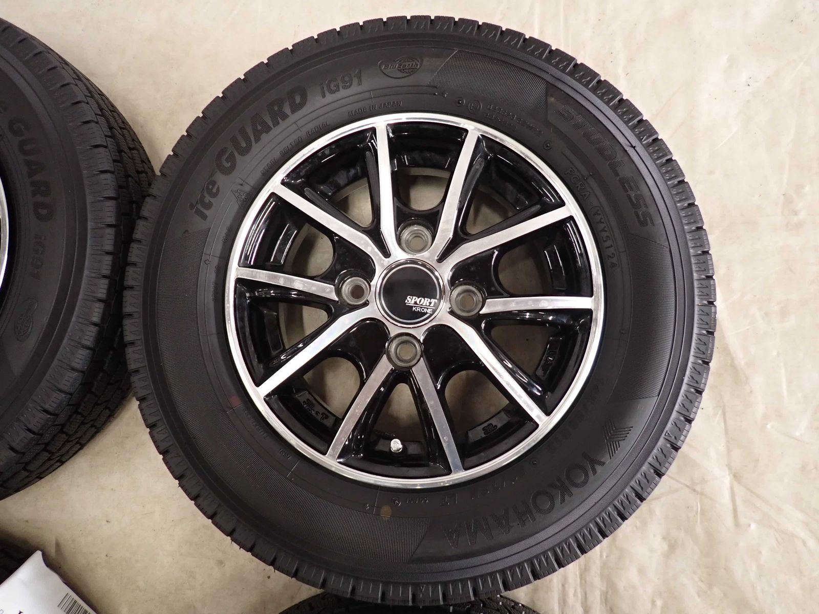 冬4本SET 会社宛 送料無料 145/80R12×4J 80/78 LT ヨコハマ アイス