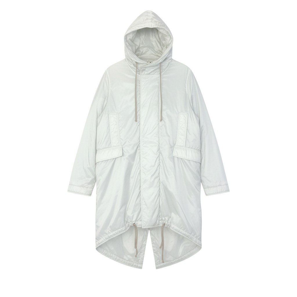 78b5 RICK OWENS リックオウエンス DRKSHDW ダークシャドウ モッズコート ナイロンジャケット DU17S5962-EV XSサイズ オフホワイト メンズo07t