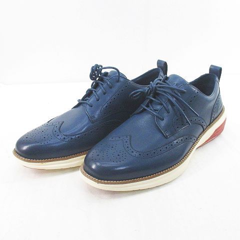 コールハーン COLE HAAN グランド 360 レースアップシューズ ウィングチップ 28.5㎝ ブルー レザー