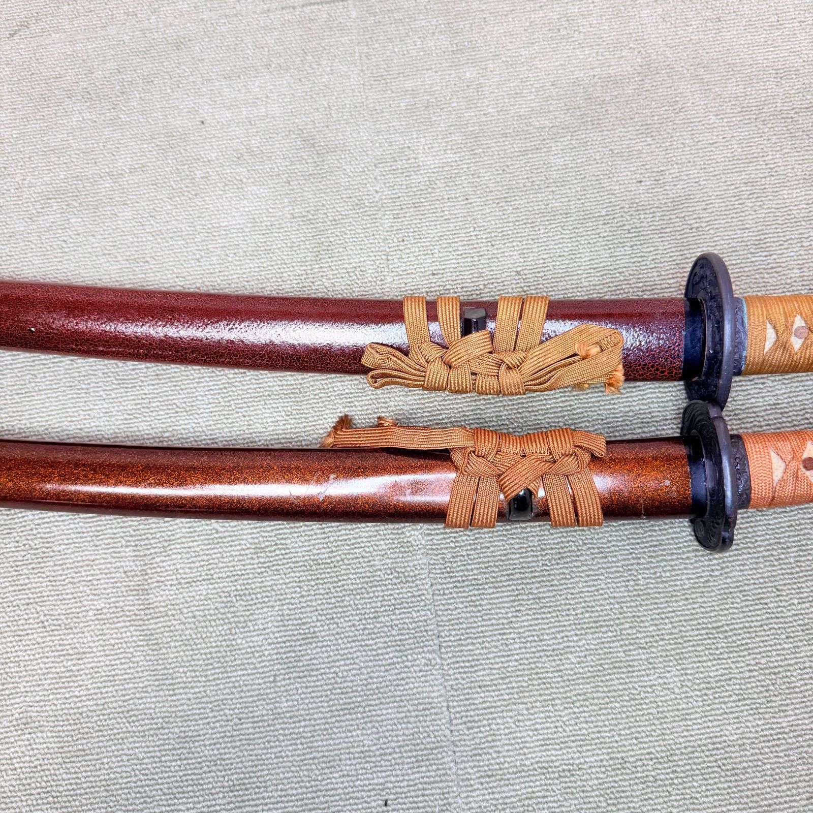 日本刀 模造刀 大小2本セット 全長105cm/72cm 居合刀 飾り刀 脇差