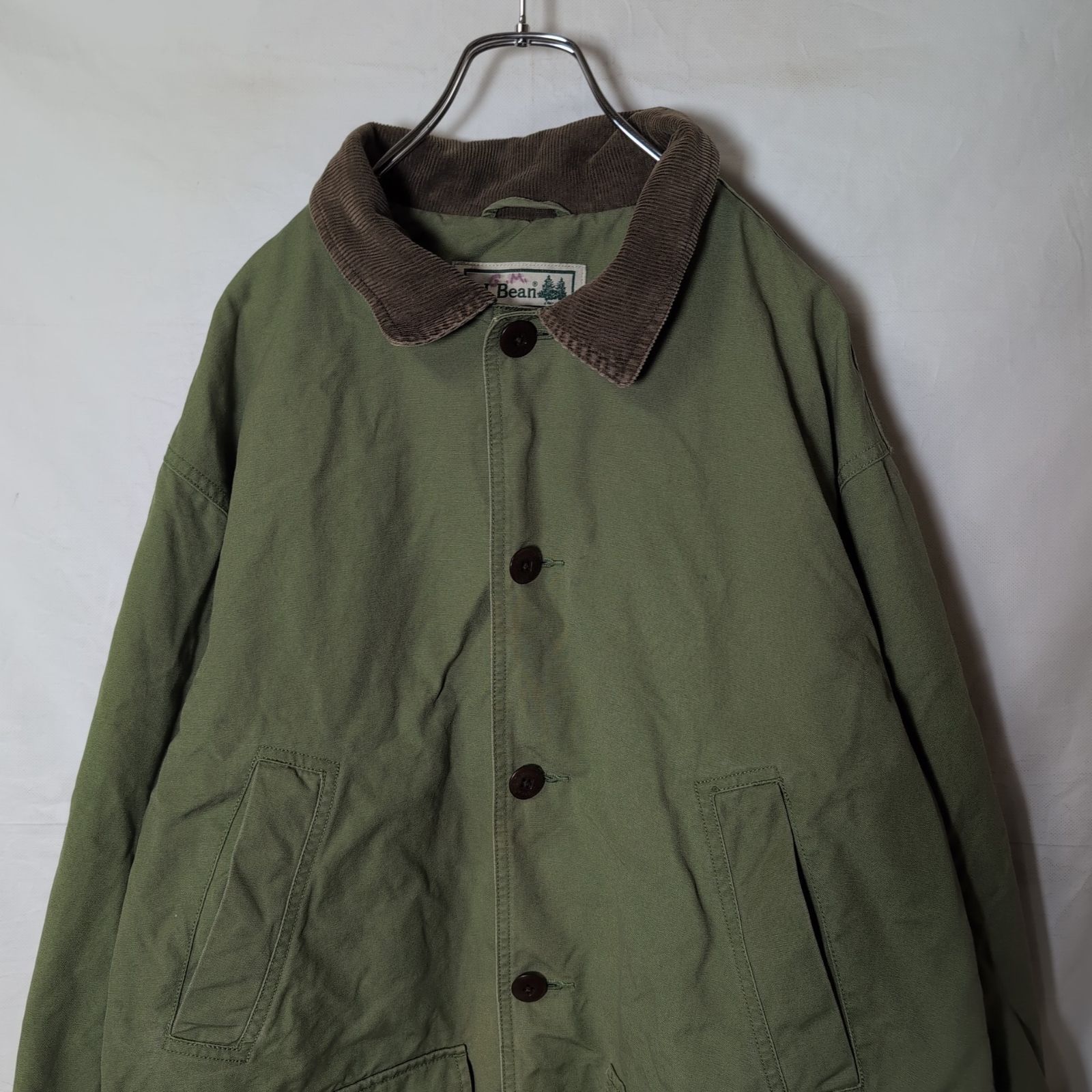 【90s/L.L.Bean/エルエルビーン】ダック地 襟コーデュロイ ハンティングジャケット f