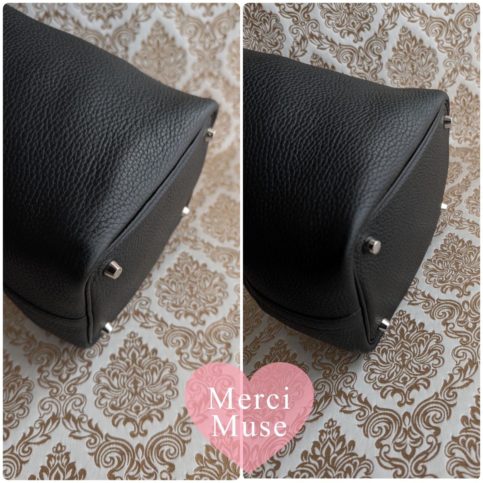 ❤お得なお品❤ピコタンロックPM18 ノワール 黒 シルバー金具 エルメス