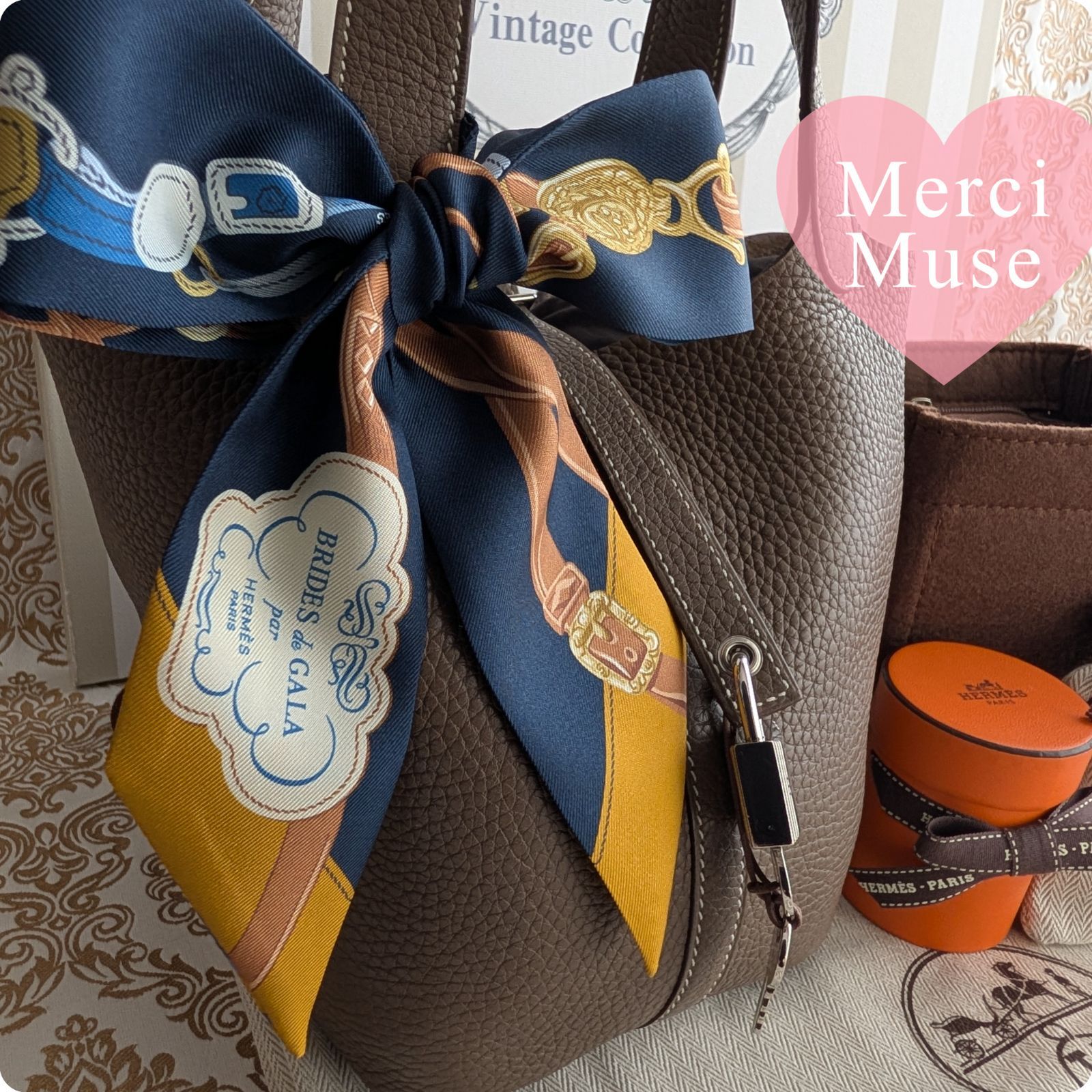 ❤お得なお品❤ピコタンロックPM18 エトゥープxシルバー金具 エルメス 