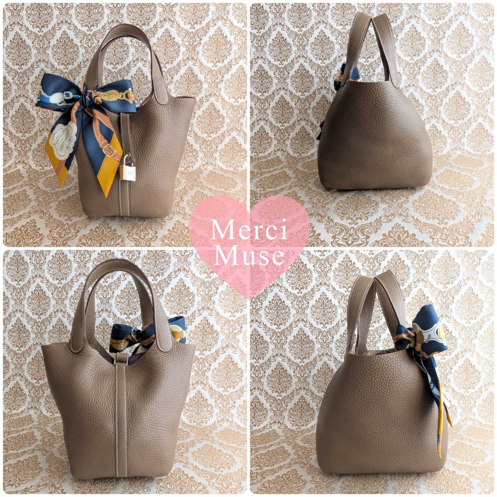 ❤お得なお品❤ピコタンロックPM18 エトゥープxシルバー金具 エルメス 