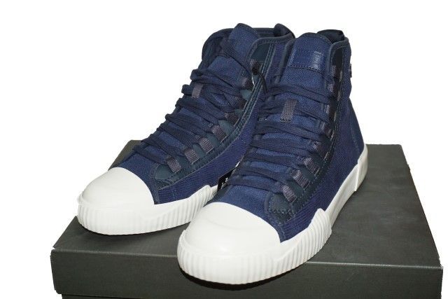 ジースターロゥ スニーカー ジースターロゥ G-Star RAW スニーカー 紺 ハイカット RACKAM メンズ