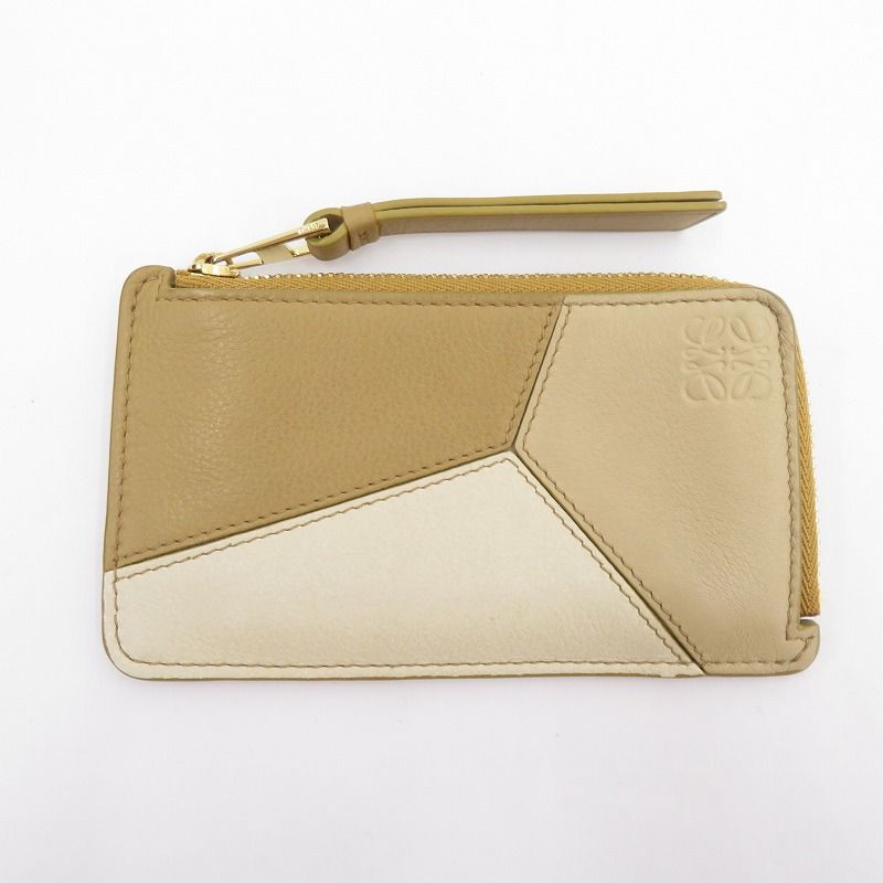 【瀬戸大橋店】 中古 LOEWE | ロエベ カードケース パズル コインカードホルダー C510Z40X12 ベージュ 【125】
