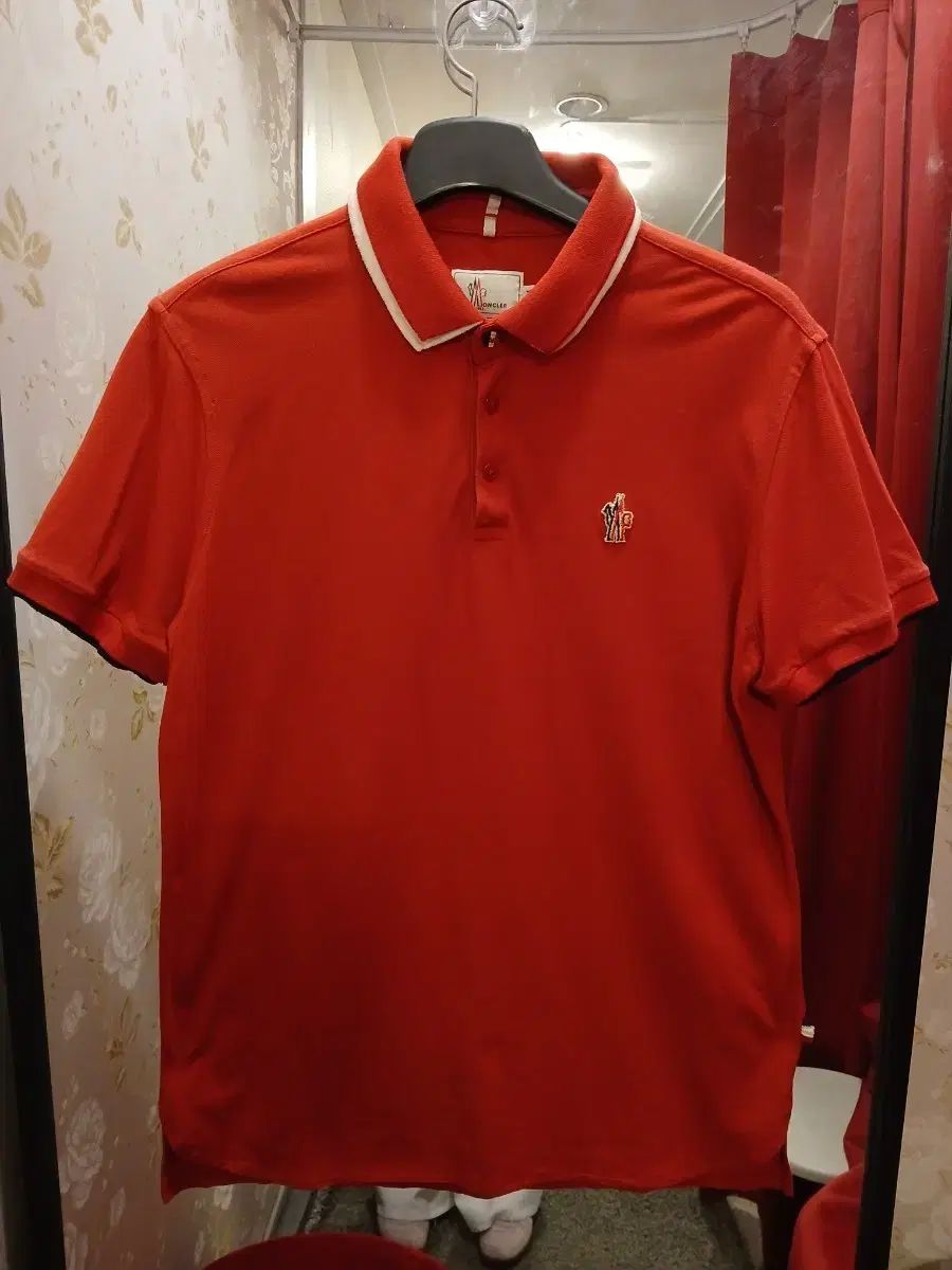 (正規品)モンクレール 白 バイカラー 半袖 ポロTシャツ M