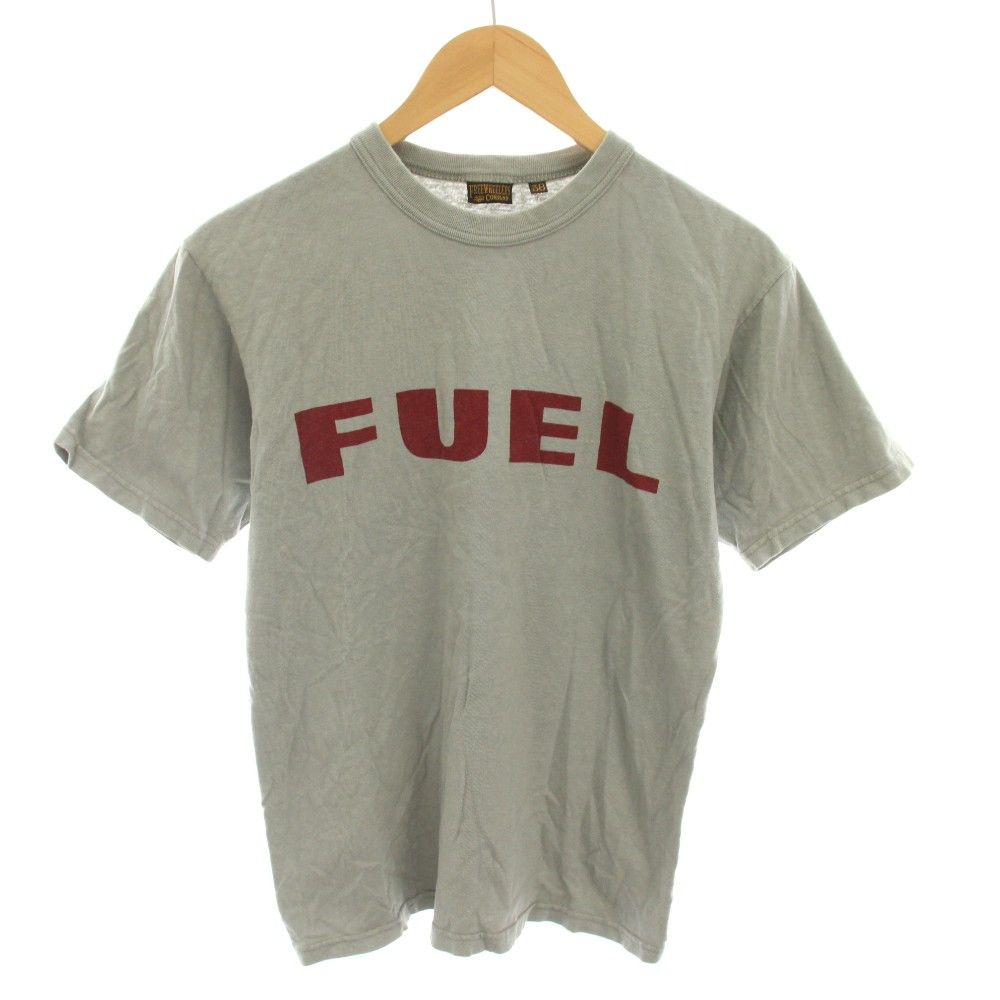 フリーホイーラーズ FREEWHEELERS フューエル FUEL Tシャツ カットソー クルーネック 半袖 38 グレー 赤 レッド /YT