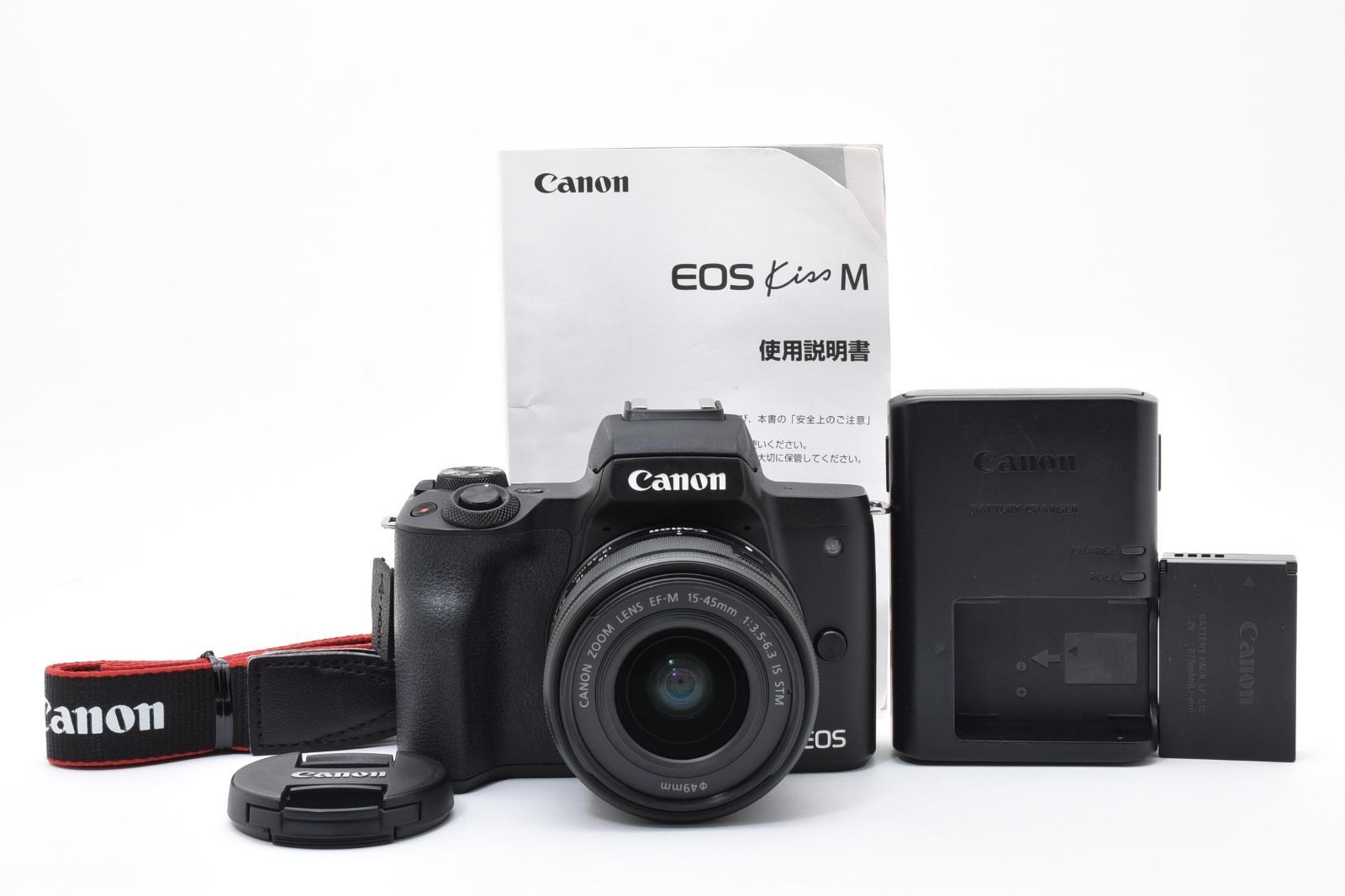 【返品保証】★美品★キヤノン Canon EOS Kiss M レンズキット EF-M 15-45mm ★ L523#7633