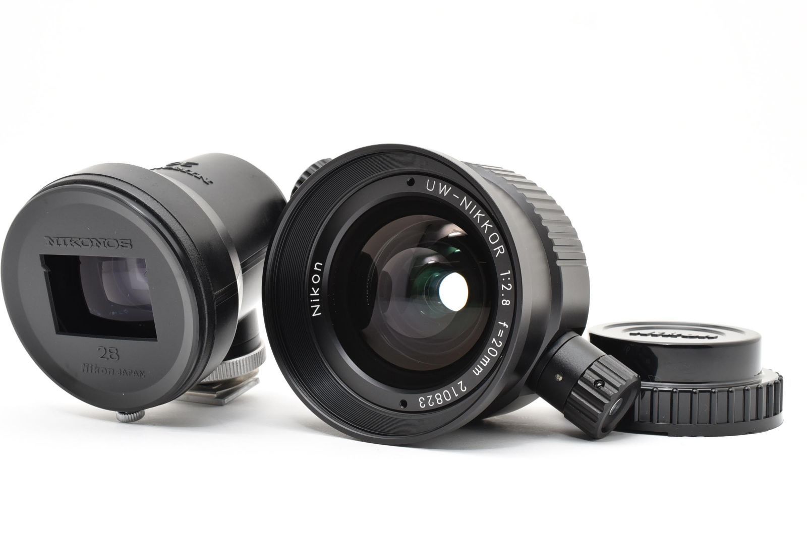 【返品保証】★美品★ニコン Nikon UW-NIKKOR 20mm F2.8 20mmファインダー付き ニコノス用 単焦点レンズ ★ L66#7894