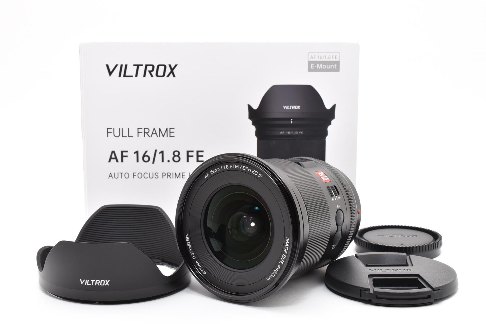 【返品保証】★新品級★ビルトロックス VILTROX AF 16mm F1.8 STM ASPH ED IF（ソニーE用/フルサイズ対応） ブラック★ L649#8096