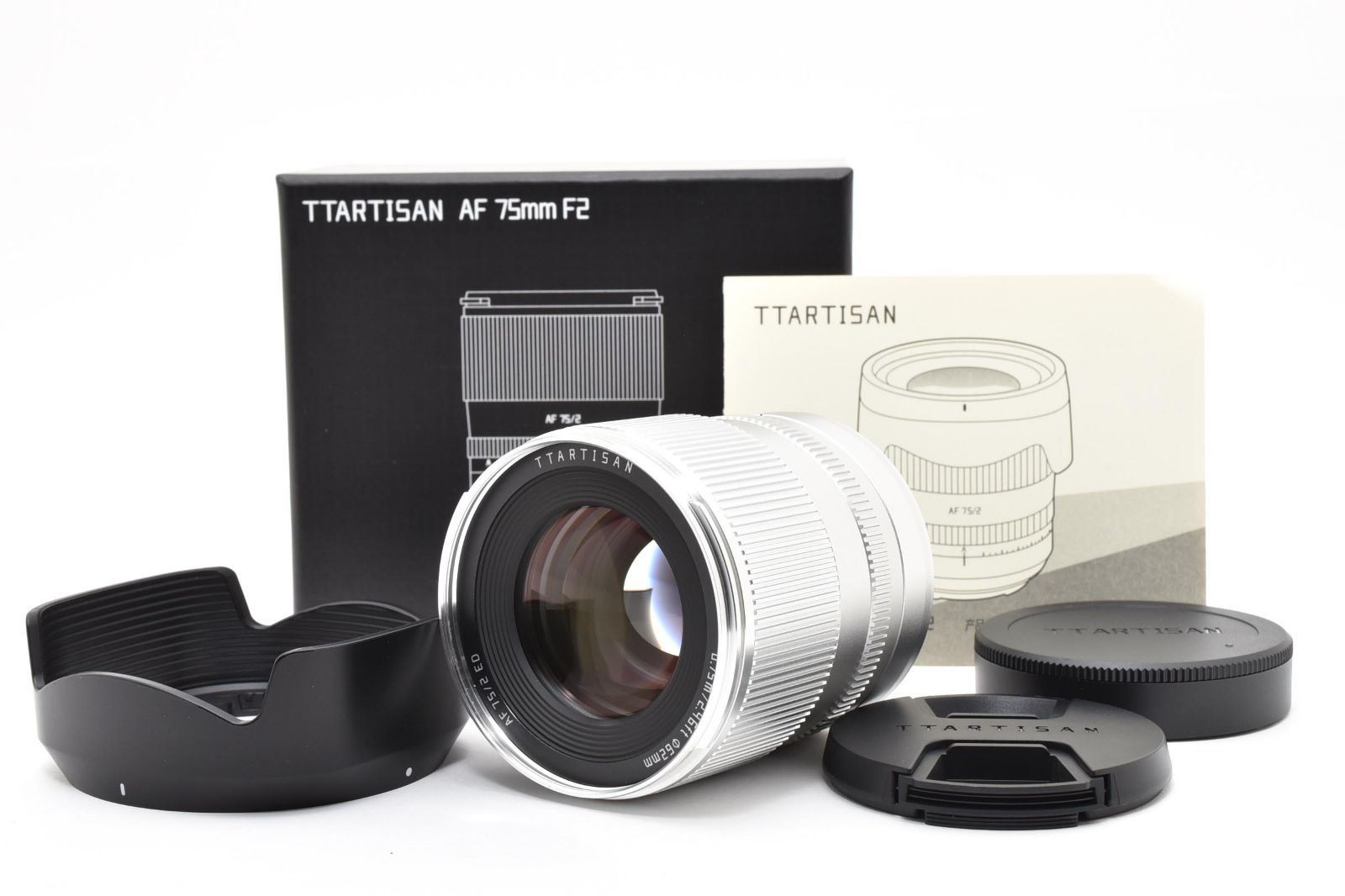 【返品保証】★新品級★銘匠光学 TTArtisan AF 75mm F2 ライカSL/TL用 シルバー★ L228#8145