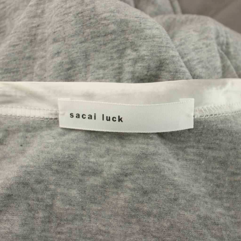 サカイラック sacai luck ワンピース 2 グレー 長袖 ひざ下丈 異素材