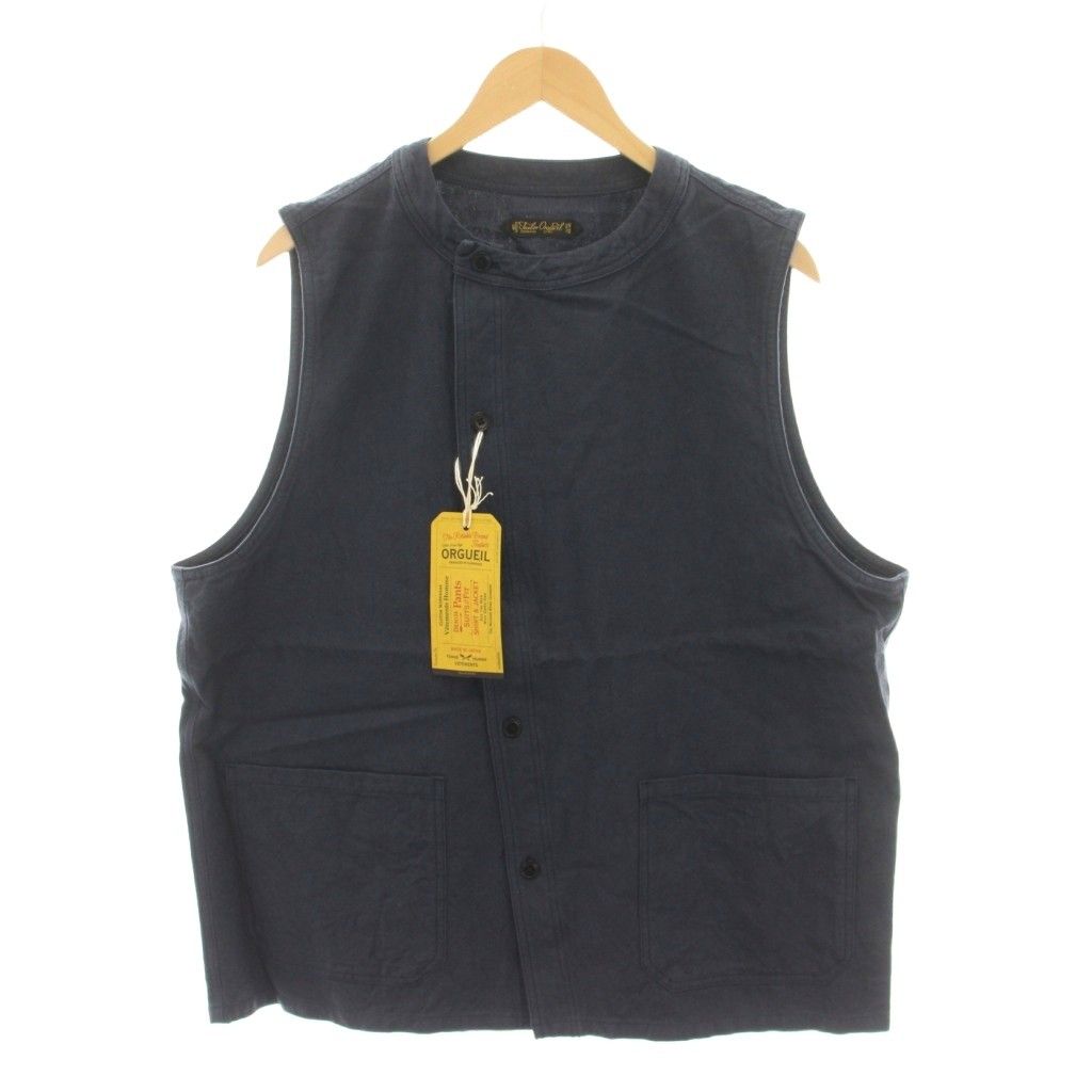 オルゲイユ ORGUEIL Cotton Linen Gilet コットンリネンジレ ベスト 44 ネイビー OR-4314 /YM
