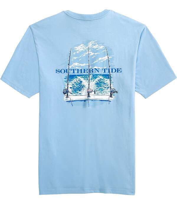 サウザーンタイド メンズ トップス シャツ Southern Tideep Sea Trolling Short Sleeve TShirt Cerulean