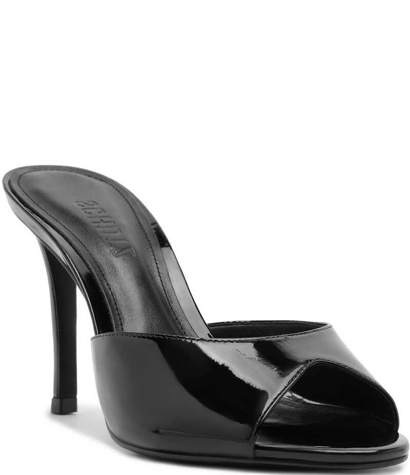 シュッツ レディース シューズ サンダル レザー Schutz Cloe Patent Leather Dress Slide Sandals Black ブラック