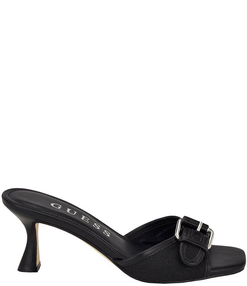 ゲス レディース シューズ サンダル ロゴ Guess Dista Logo Buckle Hardware Slide Sandals Black ブラック