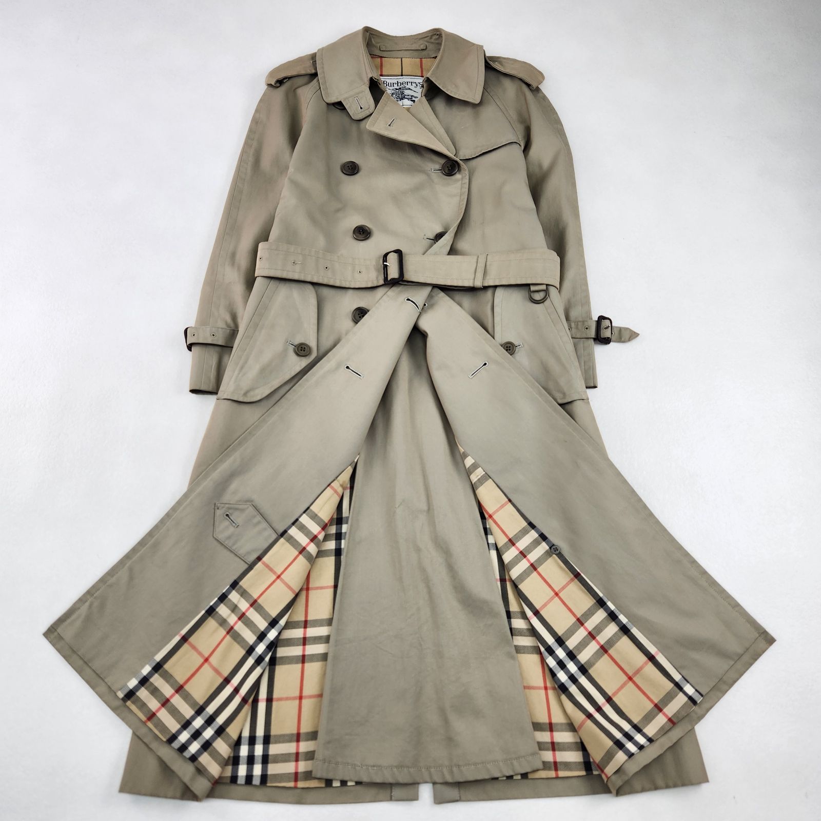 【美品】 バーバリーズ トレンチコート ノバチェック ベルト ヴィンテージ BURBERRY トレンチコート バーバリーズ 白タグ ノバチェック vintage