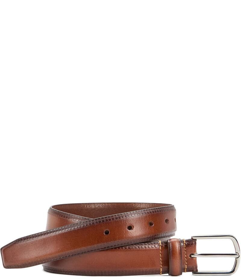 ジョンストンアンドマーフィー メンズ アクセサリー ベルト レザー Johnston Murphy Mens Edge Embossed Leather Belt Tan タン