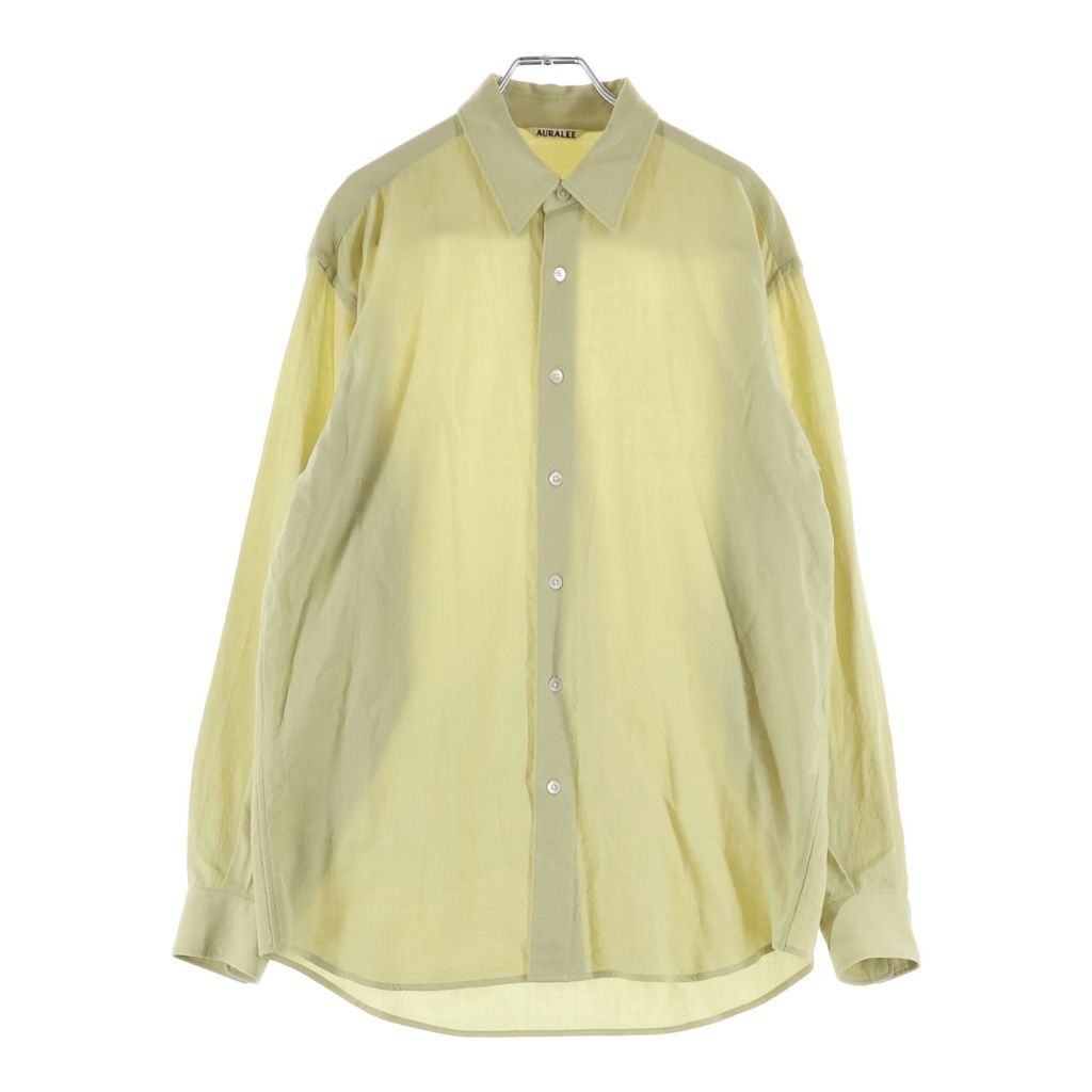 AURALEE (オーラリー) 23SS HARD TWIST WOOL VIYELLA SHIRT ハード ツイスト ウール ビエラ 長袖シャツ ベージュ A23SS02WV