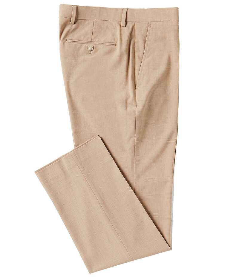 ペリーエリス メンズ ボトムス カジュアルパンツ パンツ Perry Ellis Premium Tailored Flat Front Glen Plaid Pattern Dress Pants Khaki カーキ