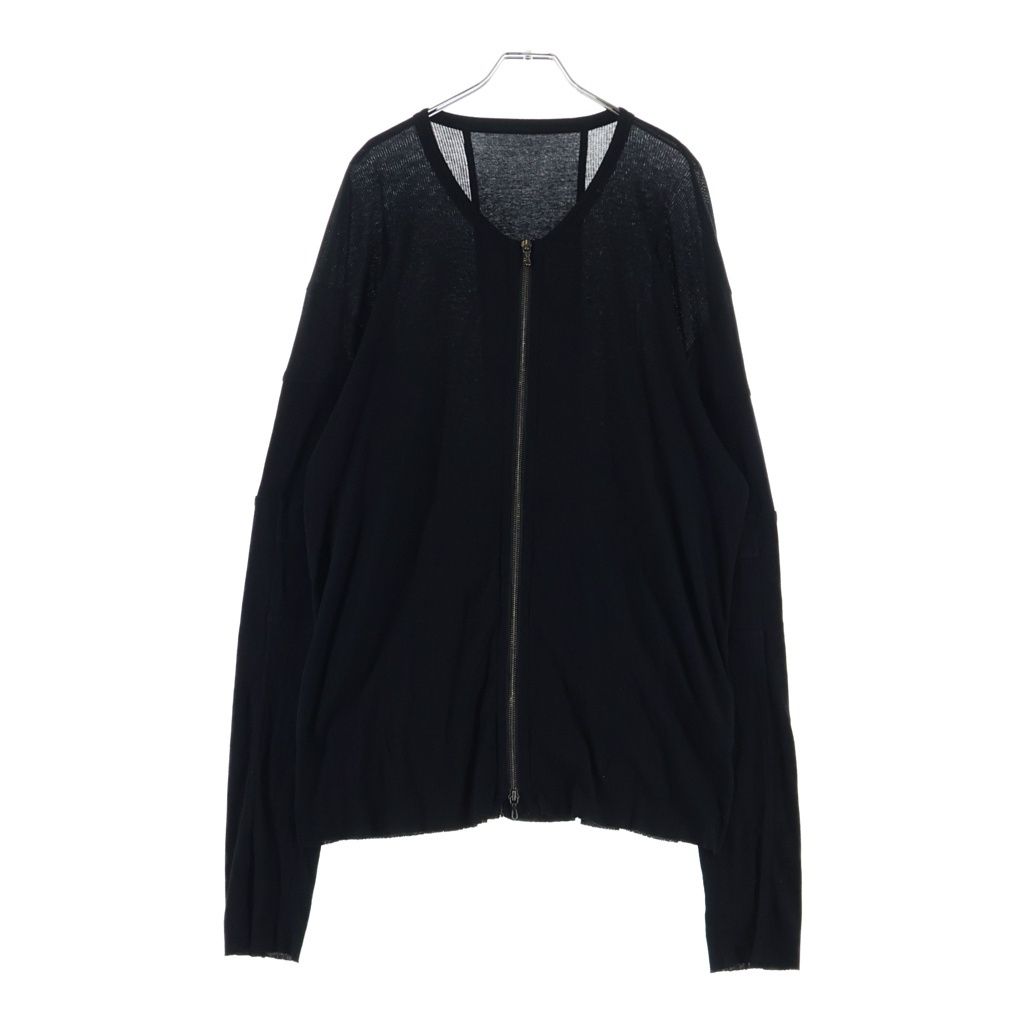 JULIUS (ユリウス) 22SS W-Zip Sleeve Switching Knit Cardigan サンプル品 袖切替デザイン Wジップニットカーディガン ブラック