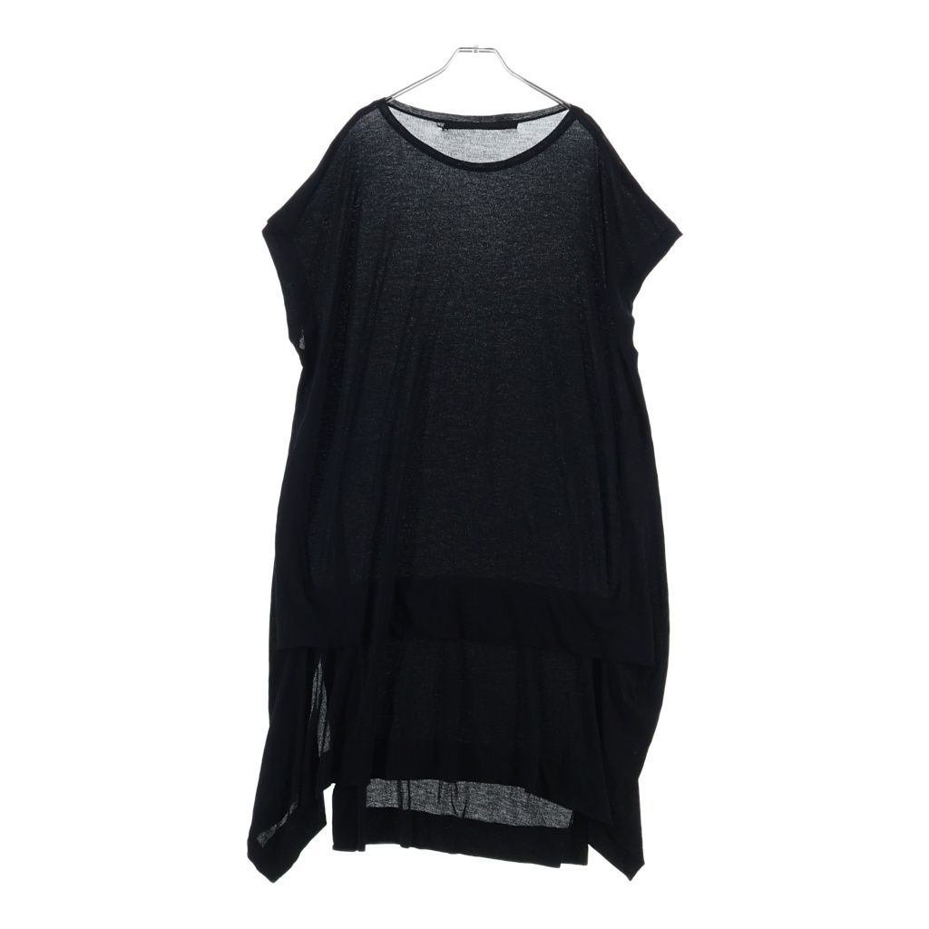 JULIUS (ユリウス) 17SS Layered Sleeveless T-shirt 577CUM20 レイヤード ノースリーブ モダール混 クルーネック半袖Tシャツカットソー ブラック