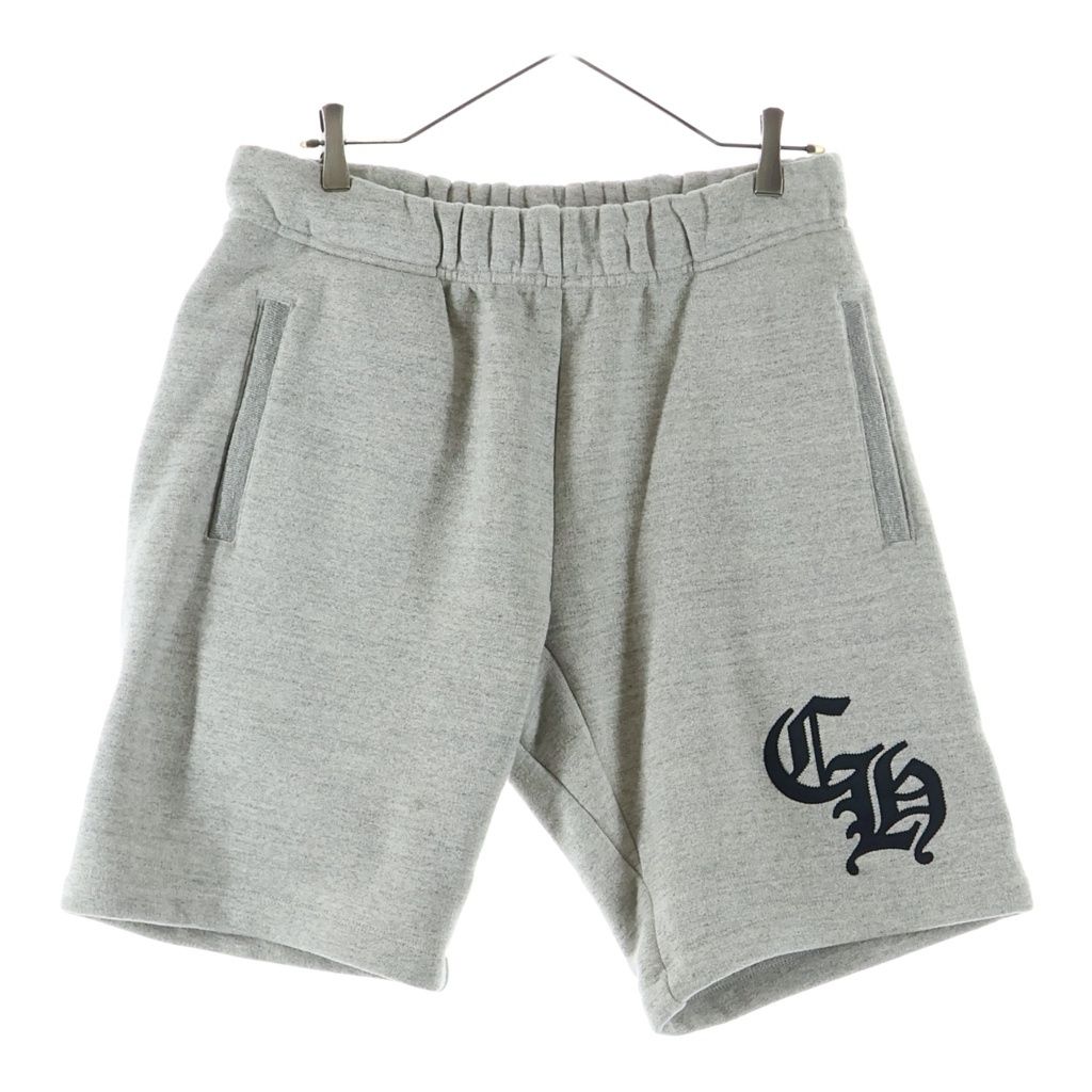 CHROME HEARTS (クロムハーツ) 25SS Y NOT CH Applique Embroidery Sweat Half Pants 7-11 CH刺繍ロゴ ハーフパンツ グレー